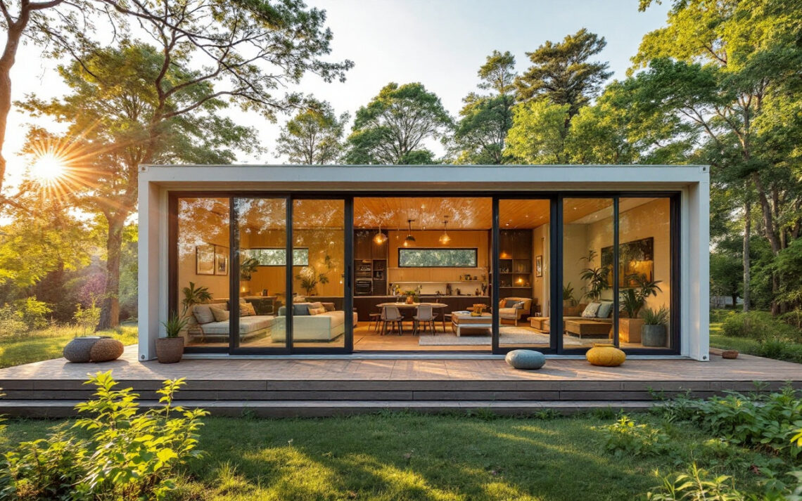 une-extension-de-maison-en-conteneurs-avec-de-grandes-fenetres-entouree-de-verdure-baignee-de-lumiere-naturelle-et-offrant-une-ambiance-moderne-et-accueillante