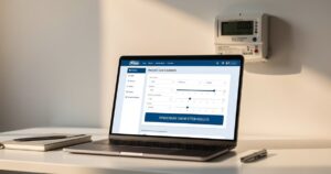 Calculateur de charge électrique en ligne sur un écran d'ordinateur portable