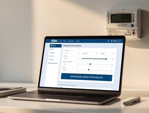 Calculateur de charge électrique en ligne sur un écran d'ordinateur portable